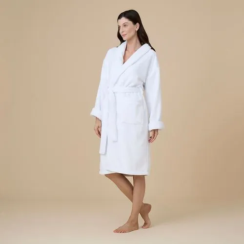 Terry New Unisex White Microfiber Robe